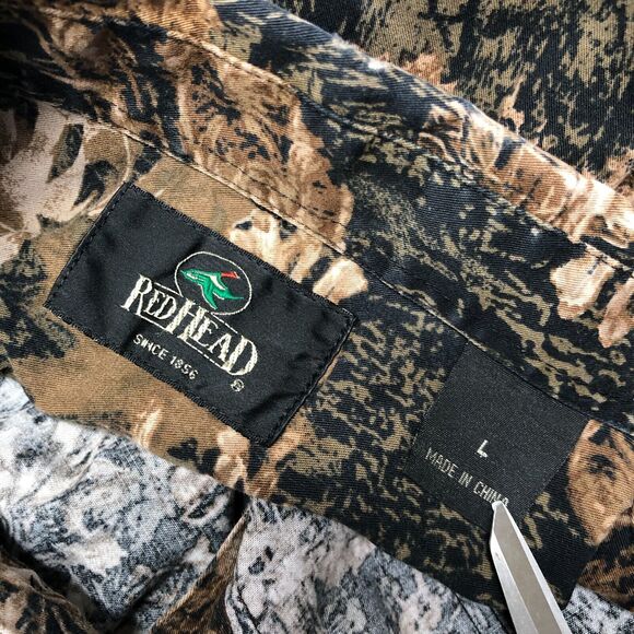 Red Head Men Long Sleeve Camo Camouflage Button Shirt Top Size Large B324 -5 - Picture 7 of 14